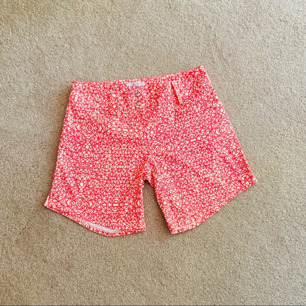 NWOT Adidas Yellow Orange Athletic Golf Shorts